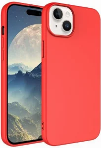 Apple iPhone 15 (6.1) Kılıf İçi Kadife Mat Mara Lansman Silikon Kapak  - Kırmızı