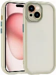 Apple iPhone 15 (6.1) Kılıf Kamera Korumalı Renkli Kenar ve Çerçeve Tasarımlı Vitamin Kapak - Yeşil