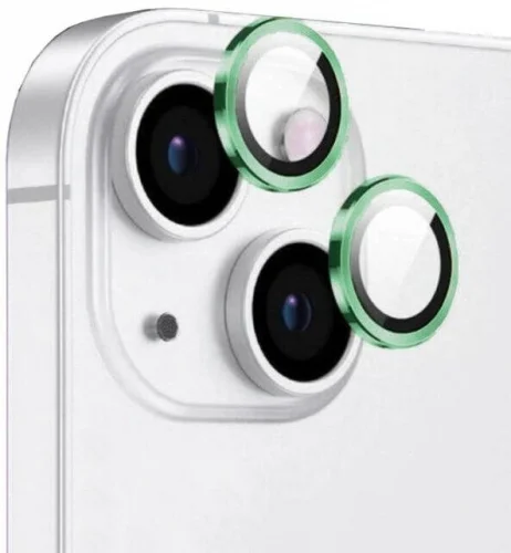 Apple iPhone 15 (6.1) Lens Kamera Koruyucu Parmak İzi Bırakmayan Anti-Reflective CL-12 - Yeşil