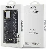 Apple iPhone 15 (6.1) Kılıf DKNY Orjinal Lisanslı MagSafe Şarj Özellikli 3D Yazılı Checkered Pattern Kapak - Siyah