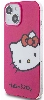 Apple iPhone 15 (6.1) Kılıf Hello Kitty Orjinal Lisanslı Yazı ve İkonik Logolu Kitty Head Kapak - Pembe