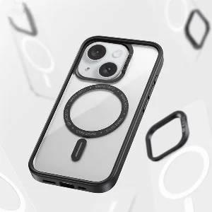 Apple iPhone 15 (6.1) Kılıf Magsafe Şarj Özellikli Casebang Body Frame Kapak - Siyah