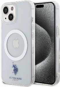 Apple iPhone 15 (6.1) Kılıf U.S. Polo Assn. Orjinal Lisanslı Magsafe Şarj Özellikli Transparan Tasarım Kapak - Şeffaf