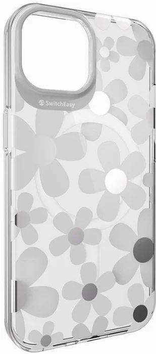Apple iPhone 15 Magsafe Şarj Özellikli Çift IMD Baskılı Switcheasy Artist-M Fleur Kapak - Gri
