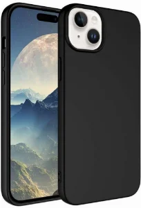 Apple iPhone 15 Plus (6.7) Kılıf İçi Kadife Mat Mara Lansman Silikon Kapak  - Siyah