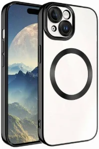 Apple iPhone 15 Plus (6.7) Kılıf Magsafe Wireless Şarj Özellikli Zore Setro Silikon - Siyah