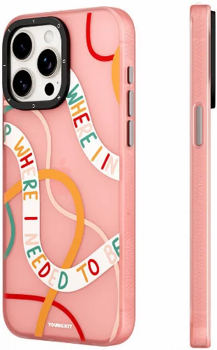Apple iPhone 15 Plus Kılıf Bethany Green Tasarımlı Youngkit Sweet Language Kapak - Rose Gold