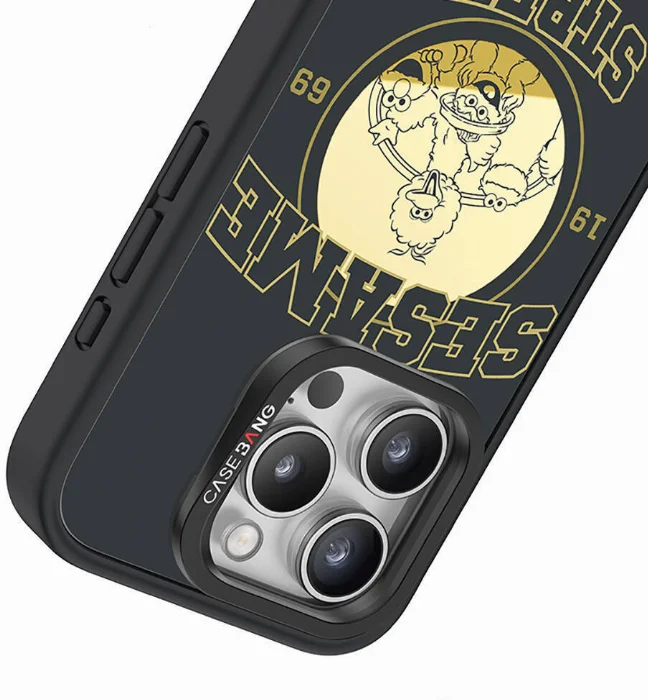 Apple iPhone 15 Plus Kılıf Magsafe Şarj Özellikli Ayrılabilir Arka Panel Sesame Street Protective Case Kapak - Siyah