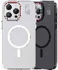 Apple iPhone 15 Plus (6.7) Kılıf Magsafe Şarj Özellikli Standlı Metal Kamera Çerçeveli Mat Recci Glaze Serisi Kapak - Siyah