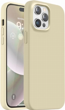 Apple iPhone 15 Pro (6.1) Kılıf İnce Soft Mat Renkli Esnek Silikon Kapak - Gold