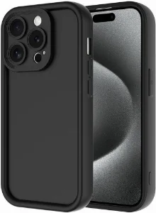 Apple iPhone 15 Pro (6.1) Kılıf Kamera Korumalı Silikon Ananas Kapak - Siyah