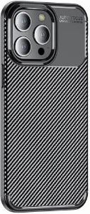 Apple iPhone 15 Pro (6.1) Kılıf Silikon Parmak İzi Bırakmayan Karbon Soft Negro Kapak - Siyah