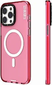 Apple iPhone 15 Pro (6.1) Kılıf Magsafe Şarj Özellikli YoungKit Crystal Color Serisi Kapak - Pembe