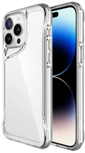 Apple iPhone 15 Pro (6.1) Kılıf Şeffaf TPU Kenarları Esnek Crystal T-Max Kapak - Şeffaf