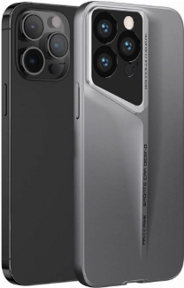 Apple iPhone 15 Pro (6.1) Kılıf Ultra İnce Kameralı Korumalı Sert Rubber Procase Kapak - Titanyum-Gri