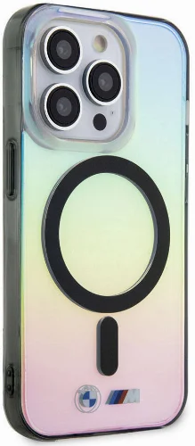 Apple iPhone 15 Pro (6.1) Kılıf BMW Magsafe Şarj Özellikli Transparan Renk Geçişli Iridescent Orjinal Lisanslı Kapak - Karışık