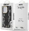 Apple iPhone 15 Pro (6.1) Kılıf DKNY Orjinal Lisanslı Magsafe Şarj Özellikli 3D Yazılı Checkered Pattern Kapak - Krem