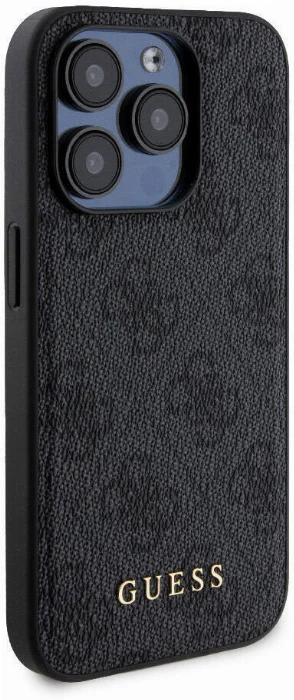 Apple iPhone 15 Pro Kılıf Guess Orjinal Lisanslı Magsafe Şarj Özellikli Yazı Logolu 4G Desenli Kapak + Powerbank 5000mAh 2in1 Set - Kahverengi