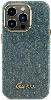 Apple iPhone 15 Pro Kılıf Guess Orjinal Lisanslı Yazı Logolu Glitter Glossy Script Kapak - Lila