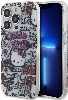 Apple iPhone 15 Pro (6.1) Kılıf Hello Kitty Orjinal Lisanslı İkonik Logolu Etiket Graffiti Kapak - Beyaz