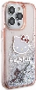 Apple iPhone 15 Pro (6.1) Kılıf Hello Kitty Orjinal Lisanslı İkonik Sıvılı Glitter Kapak - Şeffaf