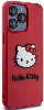 Apple iPhone 15 Pro (6.1) Kılıf Hello Kitty Orjinal Lisanslı Yazı ve İkonik Logolu 3D Rubber Kitty Head Kapak - Kırmızı