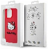 Apple iPhone 15 Pro (6.1) Kılıf Hello Kitty Orjinal Lisanslı Yazı ve İkonik Logolu 3D Rubber Kitty Head Kapak - Kırmızı