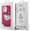 Apple iPhone 15 Pro (6.1) Kılıf Hello Kitty Orjinal Lisanslı Yazı ve İkonik Logolu Kitty Head Kapak - Pembe