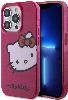 Apple iPhone 15 Pro (6.1) Kılıf Hello Kitty Orjinal Lisanslı Yazı ve İkonik Logolu Kitty Head Kapak - Pembe