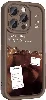 Apple iPhone 15 Pro (6.1) Kılıf Kamera Korumalı Baskılı Arka Yüzey Klas Kapak - Koyu Kahve