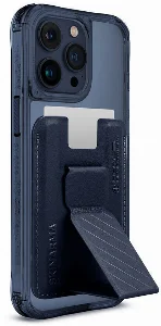 Apple iPhone 15 Pro Kılıf SkinArma Şeffaf Magsafe Şarj Özellikli Kado Kartlıklı Saido Kapak - Mavi