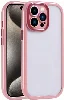 Apple iPhone 15 Pro Max (6.7) Kılıf Kamera Korumalı Renkli Kenar ve Çerçeve Tasarımlı Vitamin Kapak - Mürdüm