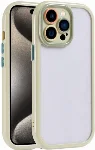 Apple iPhone 15 Pro Max (6.7) Kılıf Kamera Korumalı Renkli Kenar ve Çerçeve Tasarımlı Vitamin Kapak - Yeşil