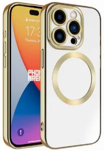 Apple iPhone 15 Pro Max (6.7) Kılıf Magsafe Wireless Şarj Özellikli Zore Setro Silikon - Gold