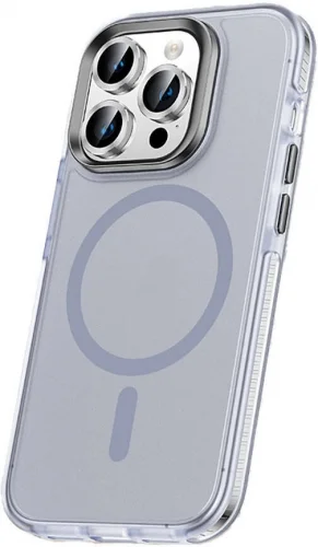 Apple iPhone 15 Pro Max Kılıf Airbagli Magsafe Wireless Şarj Özellikli Zore Klaptika Kapak - Mavi