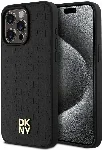 Apple iPhone 15 Pro Max (6.7) Kılıf DKNY Orjinal Lisanslı Magsafe Şarj Özellikli 3D Yazılı Repeat Pattern Kapak - Siyah