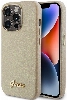 Apple iPhone 15 Pro Max Kılıf Guess Orjinal Lisanslı Yazı Logolu Glitter Glossy Script Kapak - Gold