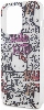 Apple iPhone 15 Pro Max (6.7) Kılıf Hello Kitty Orjinal Lisanslı İkonik Logolu Etiket Graffiti Kapak - Beyaz