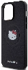 Apple iPhone 15 Pro Max (6.7) Kılıf Hello Kitty Orjinal Lisanslı Magsafe Şarj Özellikli Kitty Head Deri Kapak - Siyah