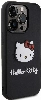 Apple iPhone 15 Pro Max (6.7) Kılıf Hello Kitty Orjinal Lisanslı Yazı ve İkonik Logolu 3D Rubber Kitty Head Kapak - Siyah