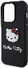 Apple iPhone 15 Pro Max (6.7) Kılıf Hello Kitty Orjinal Lisanslı Yazı ve İkonik Logolu 3D Rubber Kitty Head Kapak - Siyah