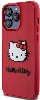 Apple iPhone 15 Pro Max (6.7) Kılıf Hello Kitty Orjinal Lisanslı Yazı ve İkonik Logolu 3D Rubber Kitty Head Kapak - Siyah