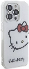 Apple iPhone 15 Pro Max (6.7) Kılıf Hello Kitty Orjinal Lisanslı Yazı ve İkonik Logolu Kitty Head Kapak - Beyaz