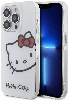 Apple iPhone 15 Pro Max (6.7) Kılıf Hello Kitty Orjinal Lisanslı Yazı ve İkonik Logolu Kitty Head Kapak - Beyaz