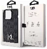 Apple iPhone 15 Pro Max (6.7) Kılıf Karl Lagerfeld Hot Stamp K&L Metal Logo Orjinal Lisanslı Kapak - Siyah