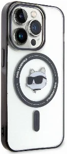 Apple iPhone 15 Pro Max (6.7) Kılıf Karl Lagerfeld Magsafe Şarj Özellikli IML Choupette Orjinal Lisanslı Kapak - Şeffaf