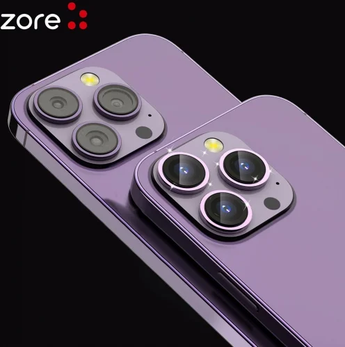 Apple iPhone 15 Pro Max (6.7) Lens Kamera Koruyucu Parmak İzi Bırakmayan Anti-Reflective CL-12 - Midnight