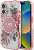 Apple iPhone 16 Guess Orjinal Lisanslı Magsafe Şarj Özellikli IML Baskılı Yazı Logolu Flower Tonal Circle Kapak - Pembe