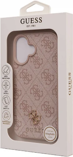 Apple iPhone 16 (6.1) Kılıf Guess Orjinal Lisanslı Small 4G Classic Kapak - Pembe