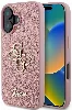 Apple iPhone 16 Plus (6.7) Kılıf Guess Orjinal Lisanslı 4G Büyük Metal Logolu Glitter Kapak - Pembe